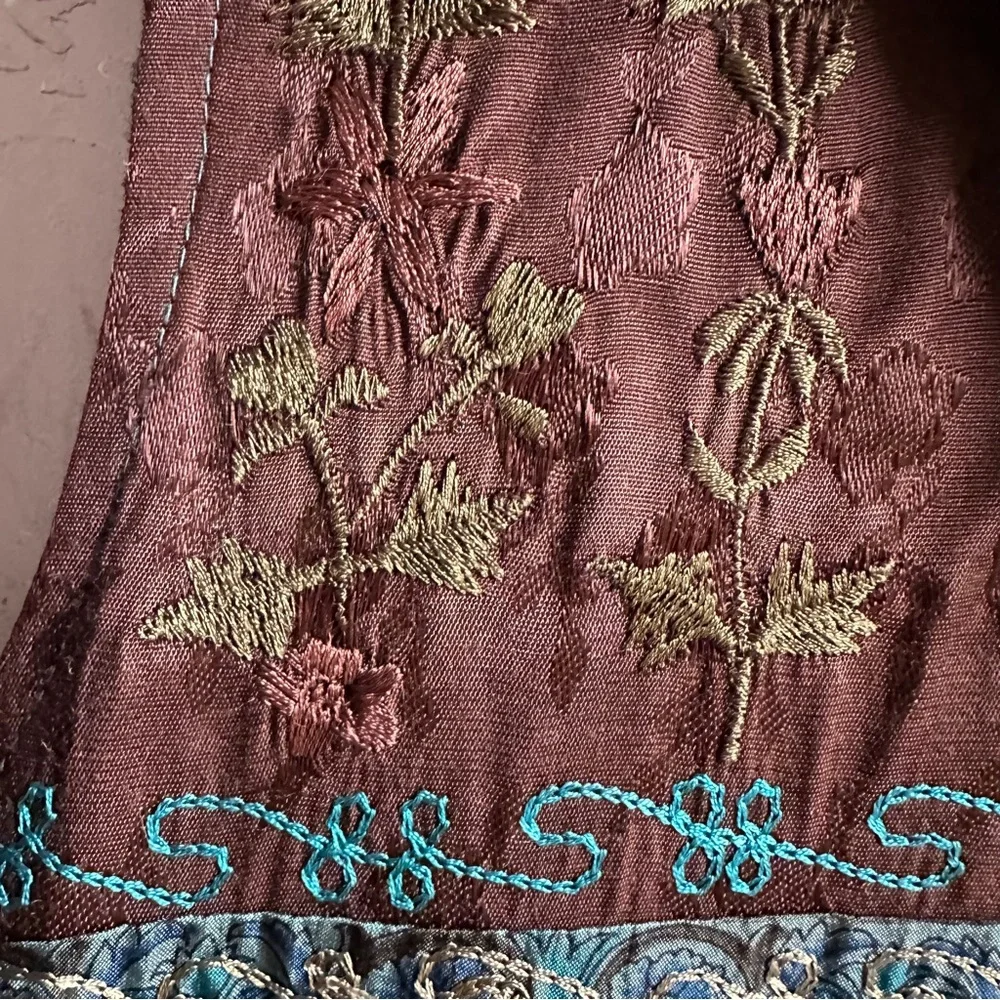 Vintage Coldwater Creek Tapestry Vest Bohemian Boho Artsy Chic Paisley Sz L Silk